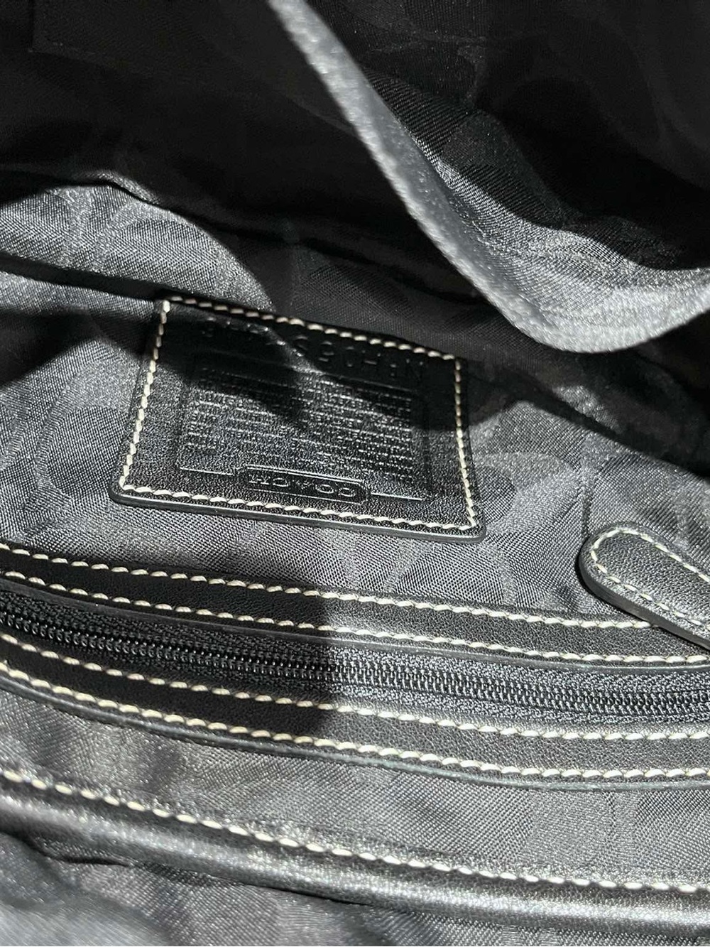 COACH Black Leather Shoulder Bag with Silver Buckle - Picture 3 of 12